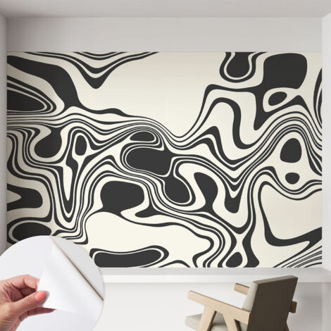 Carta da parati autoadesiva - Fotomurale adesivo - soggiorno moderno - resistente - Linee dinamiche 152x104 cm (1/5)