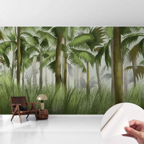 Carta da parati autoadesiva - fotomurale - alta qualità - per la cucina - camera da letto - Foresta tropicale 416x254 cm (1/5)