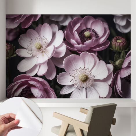 Carta da parati autoadesiva - fotomurale - decorazione parete - murale - adesivo da muro - Eleganza floreale 104x70 cm (1/5)