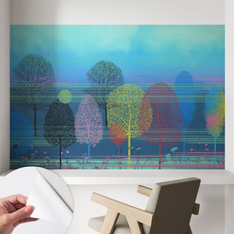 Carta da parati autoadesiva - Fotomurale adesivo - design elegante - stile moderno - Armonia colorata 104x70 cm (1/5)