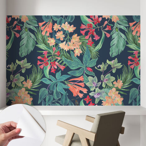 Fotomurale adesivo - parete decorativa - decorazione casa - stile moderno parete - Fiori tropicali 104x70 cm
