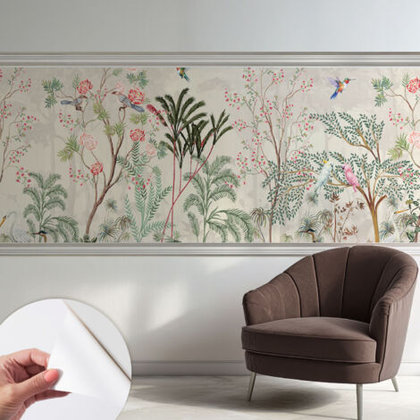 Carta da parati adesiva - lavabile - decorazione murale - per cucina - pellicola decorativa Oasi tropicale 250x104 cm