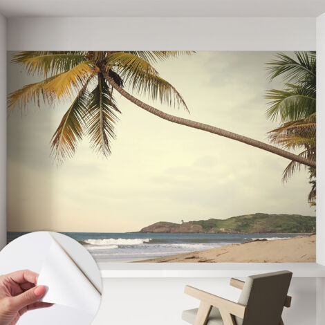 Carta da parati adesiva - lavabile - decorazione murale - per cucina - pellicola decorativa Paesaggio tropicale 152x104 cm