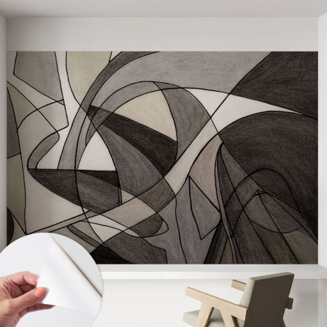 Fotomurale adesivo stickers - murali decorativo - soggiorno moderno - effetto realistico - Astrazione geometrica 152x104 cm (1/5)