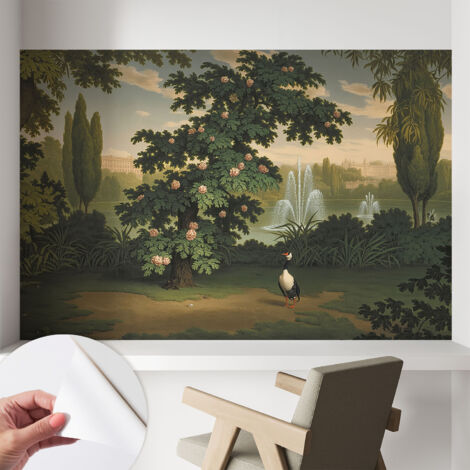 Carta da parati adesiva - lavabile - decorazione murale - per cucina - pellicola decorativa Giardino naturale 104x70 cm
