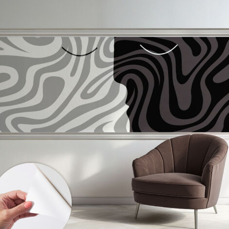 Carta da parati autoadesiva moderna - fotomurale - lavabile - ufficio - design moderno - Volti astratti 250x104 cm (1/5)