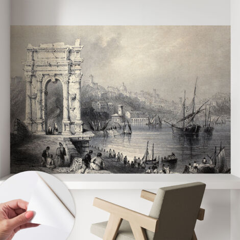 Carta da parati autoadesiva moderna - fotomurale - lavabile - ufficio - design moderno - Paesaggio marino 104x70 cm (1/5)