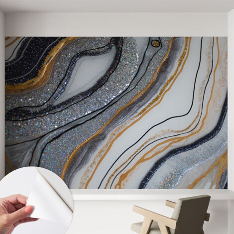 Fotomurale adesivo - murale da parete - Carta da parati autoadesiva - design parete moderno - Onde di pietra 152x104 cm (1/5)