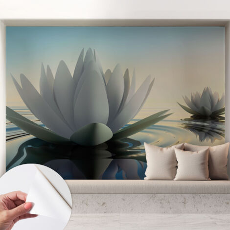Carta da parati autoadesiva - Fotomurale adesivo - soggiorno moderno - resistente - Ninfee 208x146 cm (1/5)