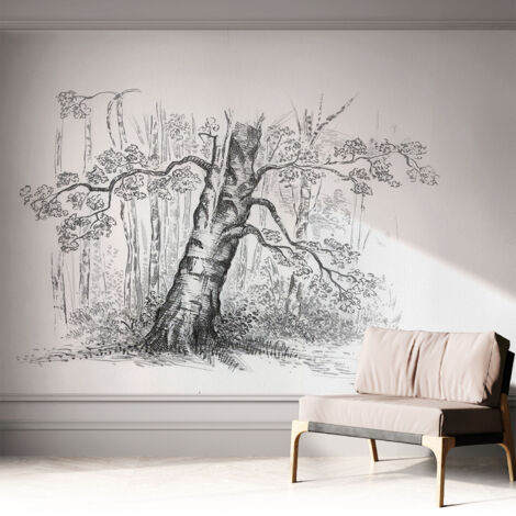 Carta da parati autoadesiva - impermeabile - murale da parete - decorazione murale - Albero della foresta 312x219 cm (1/5)