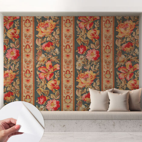 Carta da parati autoadesiva - fotomurale - decorazione parete - stile elegante - decorazione casa - Fiori colorati 208x146 cm (1/5)