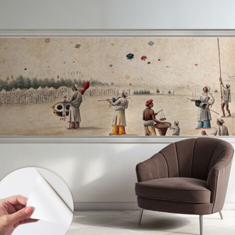 Carta da parati autoadesiva - impermeabile - murale da parete - decorazione murale - Aquiloni in volo 250x104 cm (1/5)