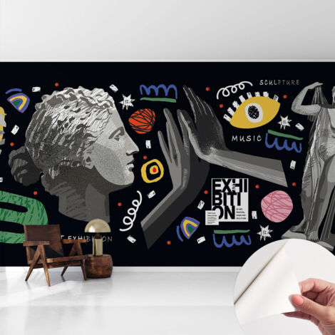 Carta da parati autoadesiva - impermeabile - murale da parete - decorazione murale - Mostra colorata 416x254 cm (1/5)