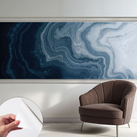 Carta da parati autoadesiva - fotomurale - decorazione parete - stile elegante - decorazione casa - Onde blu 250x104 cm (1/5)