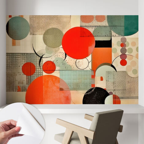 Carta da parati autoadesiva - fotomurale - decorazione parete - stile elegante - decorazione casa - Astrazione colorata 104x70 cm (1/5)