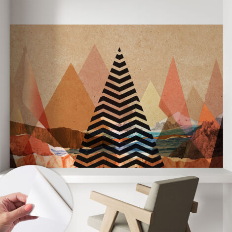 Fotomurale adesivo - murale da parete - Carta da parati autoadesiva - design parete moderno - Paesaggio astratto 104x70 cm (1/5)