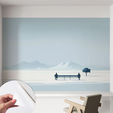 Carta da parati autoadesiva - Fotomurale adesivo - soggiorno moderno - resistente - Paesaggio minimalista 152x104 cm (1/5)