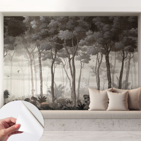 Carta da parati autoadesiva moderna - fotomurale - lavabile - ufficio - design moderno - Magia della foresta 208x146 cm (1/5)