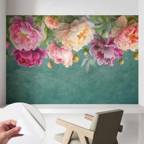 Carta da parati autoadesiva - fotomurale - decorazione parete - stile elegante - decorazione casa - Eleganza floreale 104x70 cm (1/5)