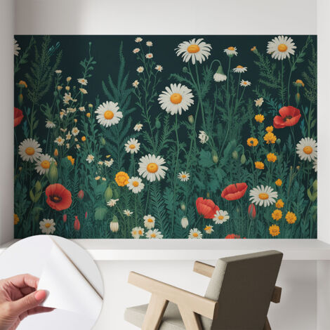 Carta da parati autoadesiva - impermeabile - murale da parete - decorazione murale - Fiori di campo 104x70 cm (1/5)