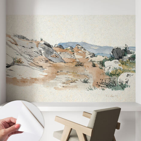 Carta da parati adesiva - fotomurale - facile da applicare - per la soggiorno - camera da letto - Paesaggio roccioso 104x70 cm (1/5)