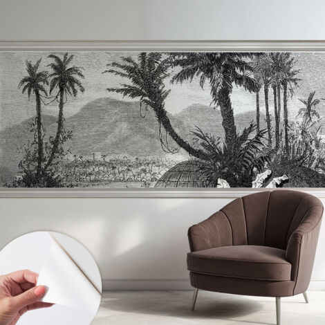 Carta da parati autoadesiva - Fotomurale adesivo - soggiorno moderno - resistente - Oasi tropicale 250x104 cm (1/5)