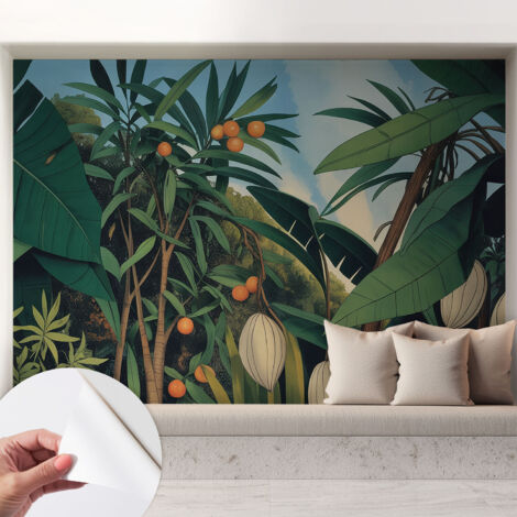 Carta da parati autoadesiva - Fotomurale adesivo - design elegante - stile moderno - Giungla tropicale 208x146 cm (1/5)