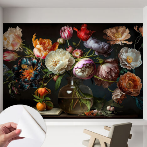 Carta da parati adesiva - fotomurale - facile da applicare - per la soggiorno - camera da letto - Mazzo di fiori 152x104 cm (1/5)