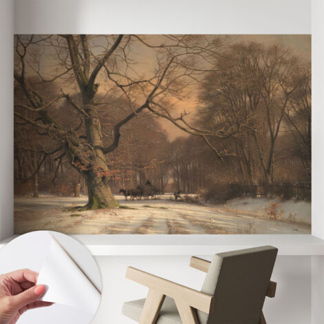 Carta da parati adesiva - lavabile - decorazione murale - per cucina - pellicola decorativa Paesaggio invernale 104x70 cm (1/5)