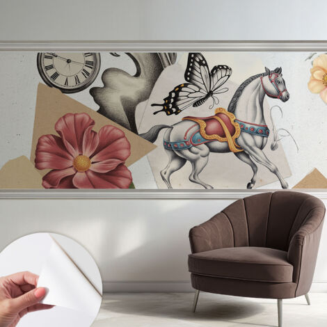 Carta da parati adesiva - fotomurale - facile da applicare - per la soggiorno - camera da letto - Fiori vintage 250x104 cm (1/5)