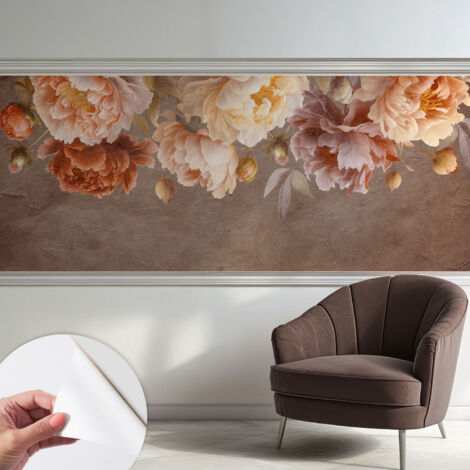 Carta da parati autoadesiva - Fotomurale adesivo - soggiorno moderno - resistente - Eleganza floreale 250x104 cm (1/5)