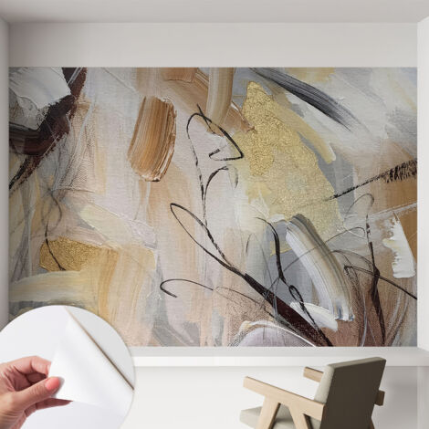 Fotomurale adesivo - murale da parete - Carta da parati autoadesiva - design parete moderno - Composizione astratta 152x104 cm (1/5)