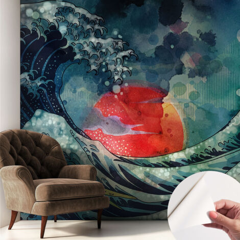 Carta da parati autoadesiva - impermeabile - murale da parete - decorazione murale - Alba oceanica 250x250 cm (1/5)