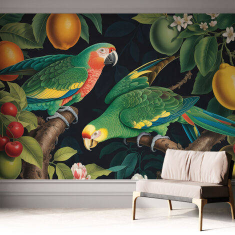 Carta da parati adesiva - lavabile - decorazione murale - per cucina - pellicola decorativa Avventura tropicale 312x219 cm (1/5)