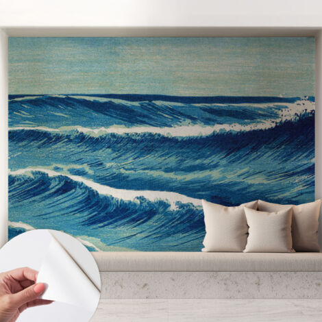 Carta da parati adesiva - fotomurale - facile da applicare - per la soggiorno - camera da letto - Onde del mare 208x146 cm (1/5)