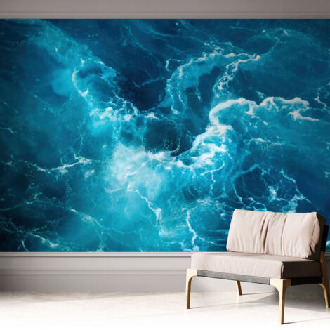 Carta da parati autoadesiva - Fotomurale adesivo - design elegante - stile moderno - Vortici marini 312x219 cm (1/5)
