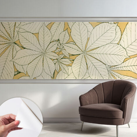 Carta da parati adesiva - fotomurale - facile da applicare - per la soggiorno - camera da letto - Foglie di castagno 250x104 cm