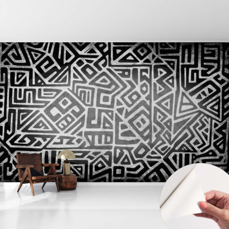 Carta da parati autoadesiva - fotomurale - decorazione parete - murale - adesivo da muro - Labirinto geometrico 416x254 cm (1/5)