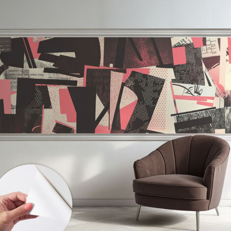 Carta da parati adesiva - fotomurale - facile da applicare - per la soggiorno - camera da letto - Collage geometrico 250x104 cm (1/5)