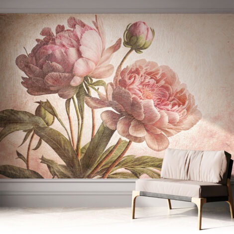 Carta da parati autoadesiva - fotomurale - decorazione parete - stile elegante - decorazione casa - Delicate peonie 312x219 cm (1/5)