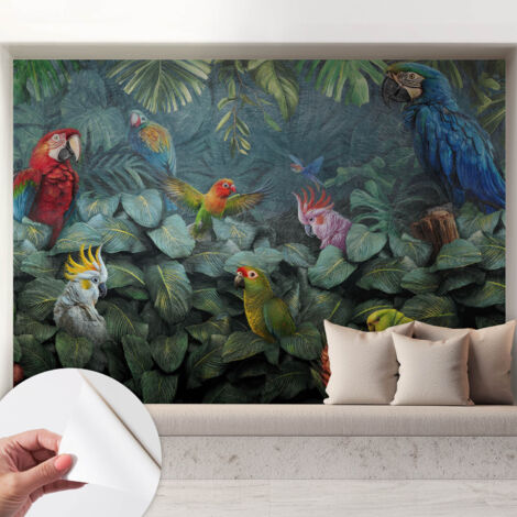 Carta da parati autoadesiva - impermeabile - murale da parete - decorazione murale - Giungla esotica 208x146 cm (1/5)