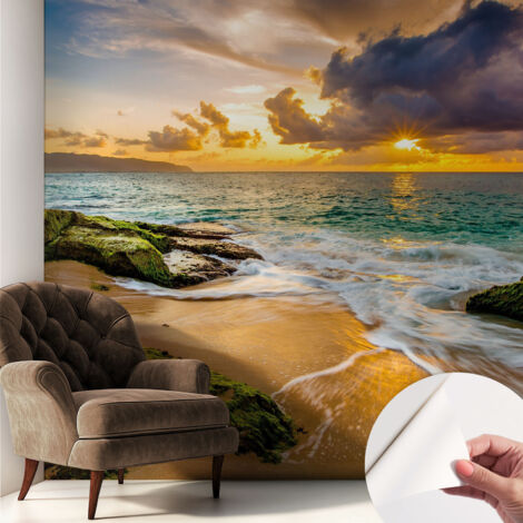 Carta da parati adesiva - fotomurale - facile da applicare - per la soggiorno - camera da letto - Armonia marina 250x250 cm (1/5)