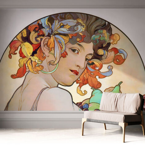 Carta da parati autoadesiva - impermeabile - murale da parete - decorazione murale - Art Nouveau colorata 312x219 cm (1/5)