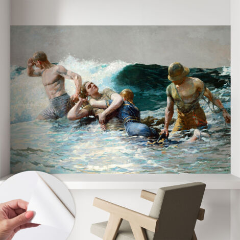 Carta da parati adesiva - lavabile - decorazione murale - per cucina - pellicola decorativa Battaglia marina 104x70 cm