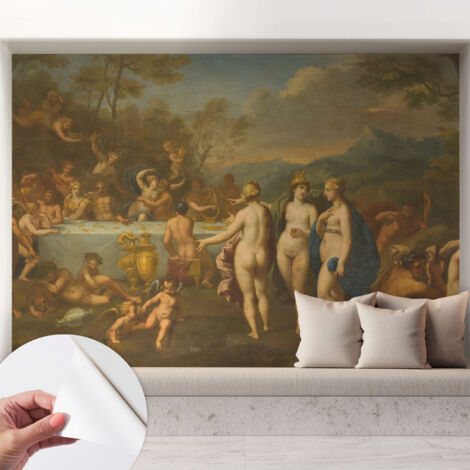 Fotomurale adesivo stickers - murali decorativo - soggiorno moderno - effetto realistico - Banchetto antico 208x146 cm (1/5)