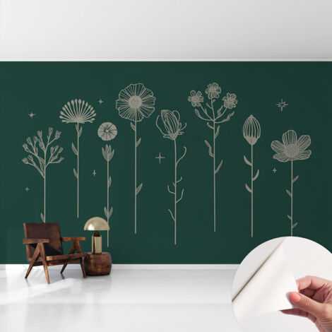 Fotomurale adesivo stickers - murali decorativo - soggiorno moderno - effetto realistico - Fiori delicati 416x254 cm (1/5)