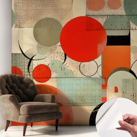 Carta da parati autoadesiva - fotomurale - decorazione parete - stile elegante - decorazione casa - Astrazione colorata 250x250 cm (1/5)