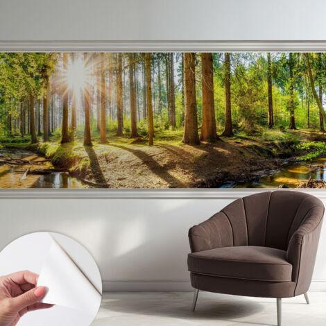 Fotomurale adesivo stickers - murali decorativo - soggiorno moderno - effetto realistico - Idillio boschivo 250x104 cm (1/5)