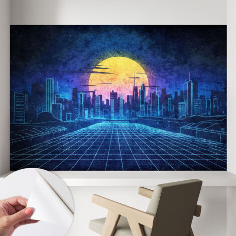 Fotomurale adesivo stickers - per camera da letto - per corridoio - decorazione casa moderna Paesaggio futuristico 104x70 cm (1/5)