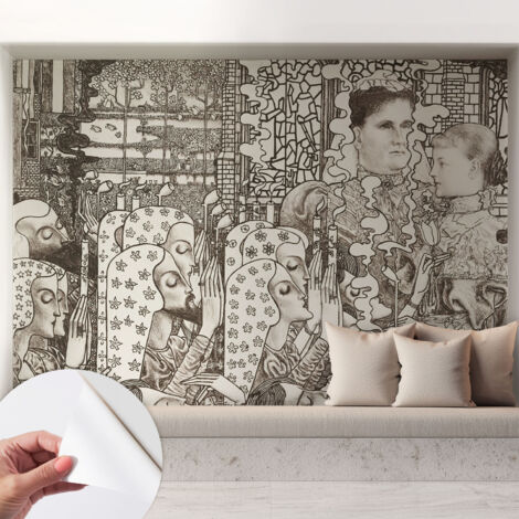 Fotomurale adesivo - Carta da parati adesiva - per la cucina camera da letto per la soggiorno - Ritratti floreali 208x146 cm